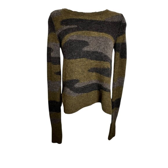 Isabel Marant Etoile Camo Alpaca Blend Open Back Tie Sweater Womens size 34 XS - Picture 1 of 7